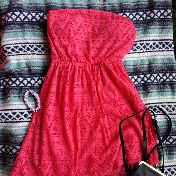 No Boundaries Strapless Dress, Pink, Ladies Medium - Picture 1 of 4